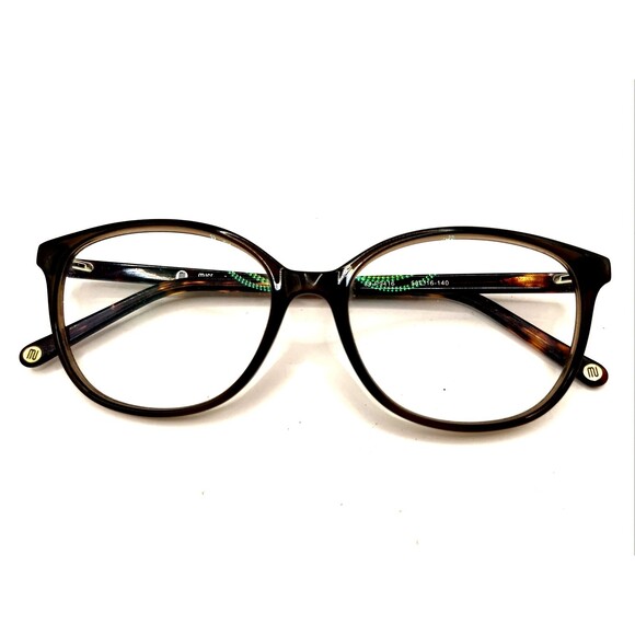 Muse Eyeglasses 39-P9416 Handmade Designer Frames Only Brown 53-16-140 - Picture 2 of 6